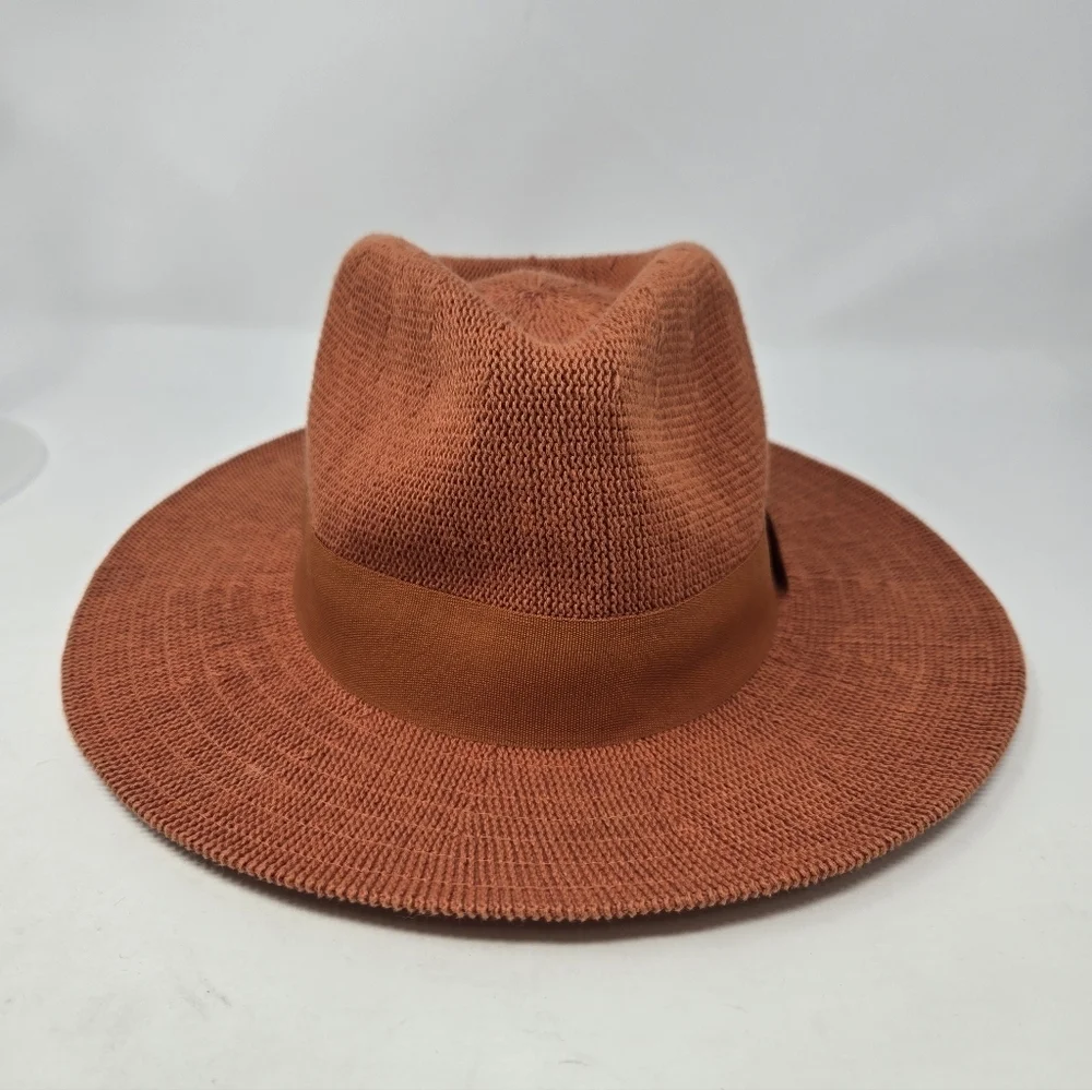 BY ANTHROPOLOGIE ROWAN RANCHER WIDE BRIM FEDORA BURNT ORANGE WOMEN OS BOHO HAT